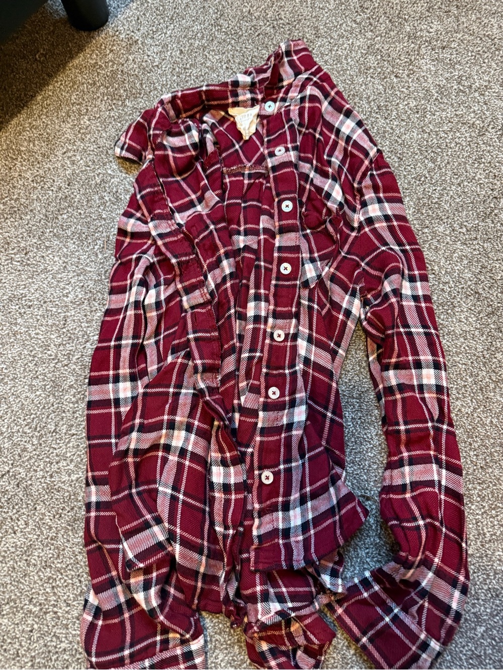 Harper Burgundy Black and White Plaid Shirt